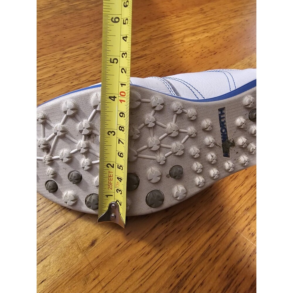 Ashworth Cardiff ADC Spikeless Golf Shoes White Blue Men's Size 10.5 Leather - Picture 11 of 13